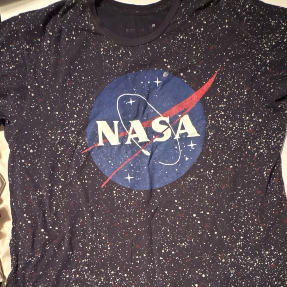 Diesel Navy Blue Tee with Blue NASA Emblem and Red Swoosh